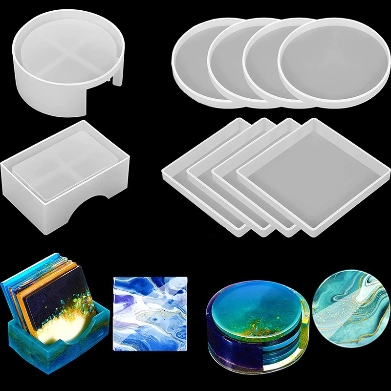 Coffee Equipment Tray - Moule rond et carré en Silicone,